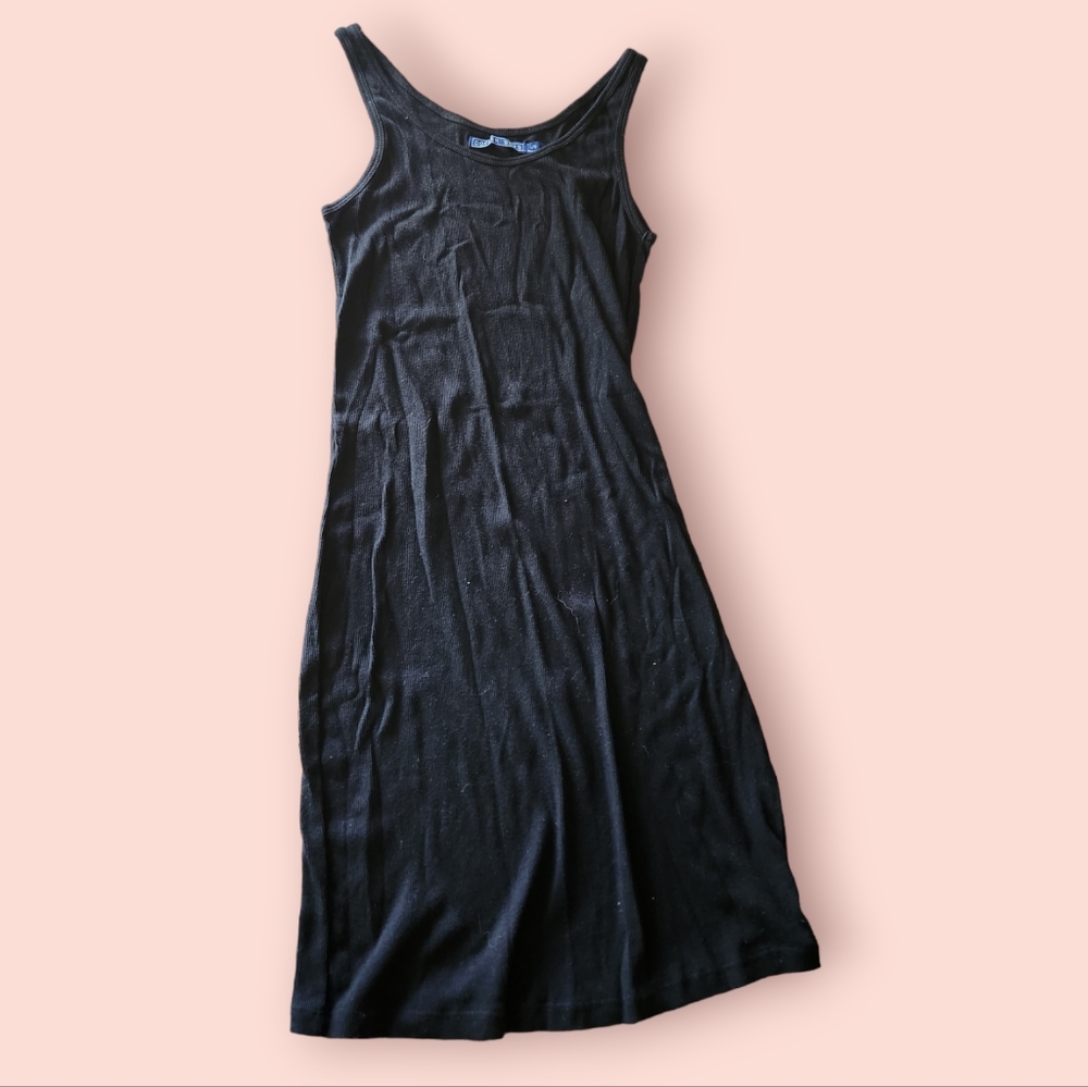 Doffer Boys Black Ribbed Tank Dress